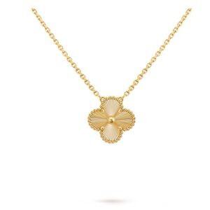 Van Cleef & Arpels Vintage Alhambra Guilloche Yellow Gold Pendant